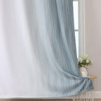 Estelar Textiler Stone Blue and Greyish White Ombre Blackout Curtains 72 Inches - Image 6