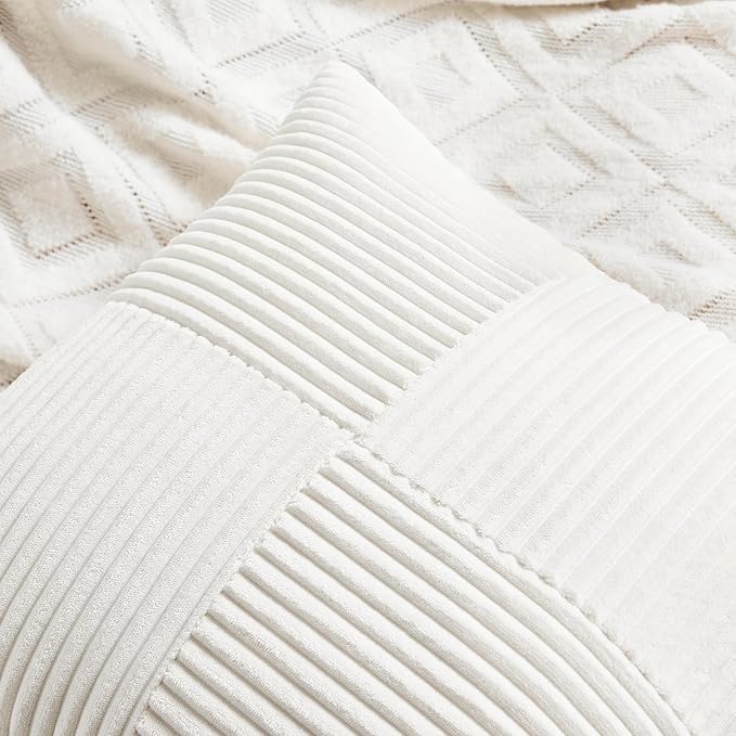 Fancy Homi 2 Packs Cream White Lumbar Decorative Throw Pillow Covers 16x28 Inch - Image 4