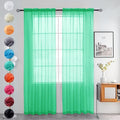 youleyar Solid Sheer Rod Pocket Curtain Voile Draperies 2 Panels White Beige by Youleyar