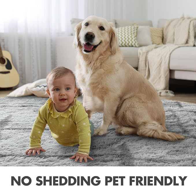 6x9 Ft Large Shag Rugs for Living Room Decor, Tie-Dyed Ultra Soft Fluffy Furry - Image 6
