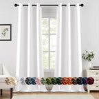 MIULEE Pure White Curtains for Bedroom Living Room 96 Inches Long 2 Panels by MIULEE