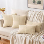 MIULEE Cream Decorative Euro Sham Pillow Covers 24x24 Inch - Image 4
