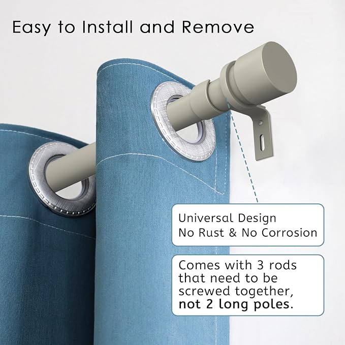 Byondeth Curtain Rods for Windows 16 to 48 or 60 Inches Max Adjustable Length 1 - Image 2