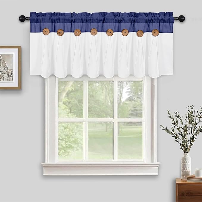 FRAMICS Farmhouse Valance Curtains, Boho Cotton Linen Kitchen Valances - Image 2