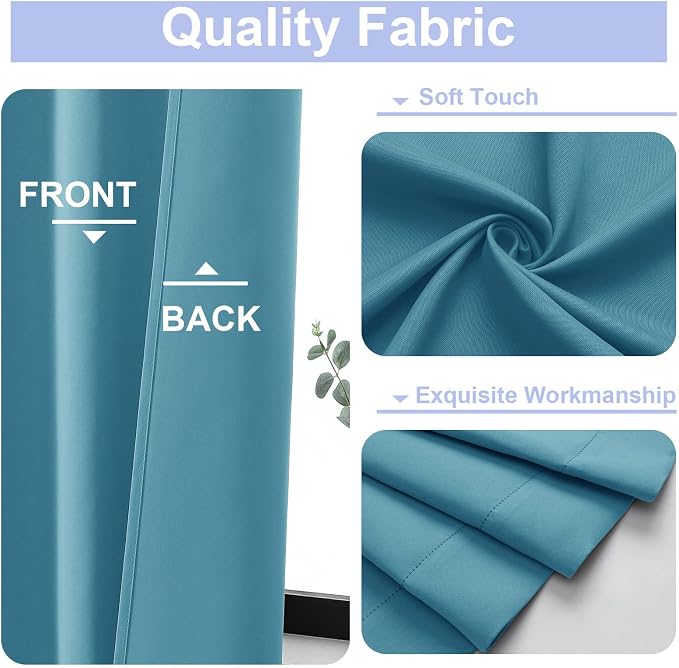 Simplebrand Ava Turquoise Short 36 Inches Blackout Curtain 2 Panels Set - Image 3