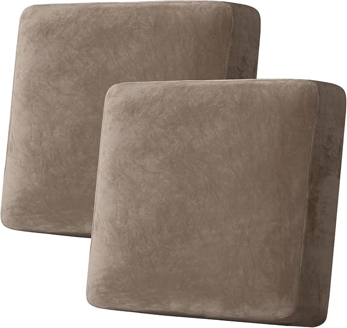 H.VERSAILTEX Velvet Stretch Couch Cushion Cover Plush Cushion Slipcover by HVERSAILTEX