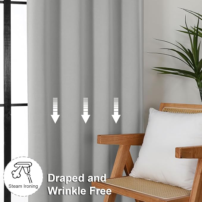Simplebrand Silver Grey Blackout Curtains - Image 7