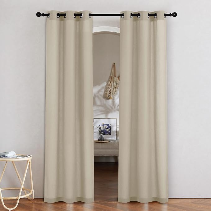 NICETOWN Angora Linen Doorway Curtains 80 inches Long, Grommet Thick Linen by NICETOWN