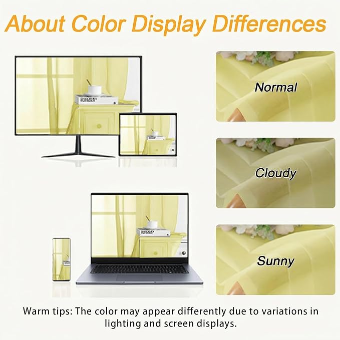 Gwine Sheer Curtains for Living Room 45 inch Length - Image 3