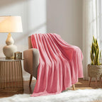 KMUSET Fleece Blanket Twin Size Salmon Pink Lightweight Super Soft Cozy Fuzzy - Image 7