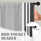 Emvency 2 Pack Valances Window Treatments, Striped Minimalist Modern Geometric - Image 5