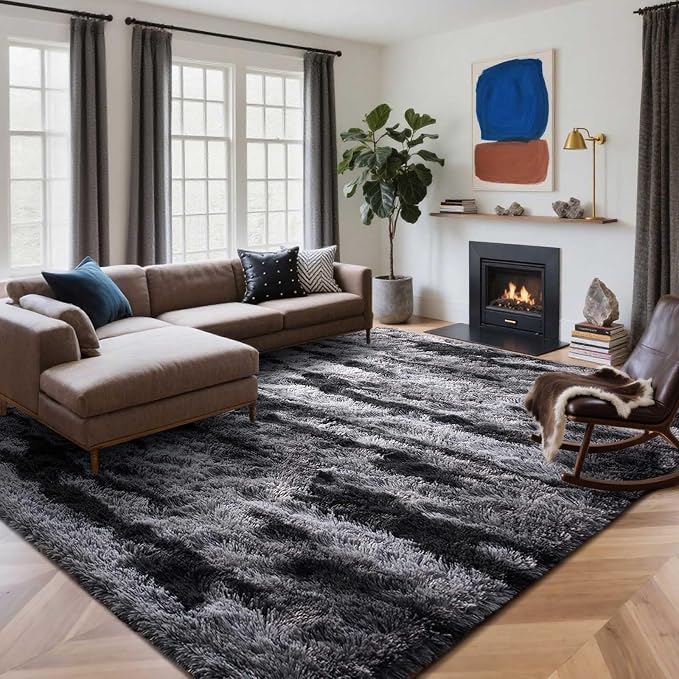4x6 Ft Shag Rugs for Bedroom Living Room, Tie-Dyed Ultra Soft Fluffy Furry Area - Image 2