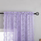 YJ YANJUN Vintage Lace Curtains 72 Inches Long-Victorian Floral Pattern - Image 2