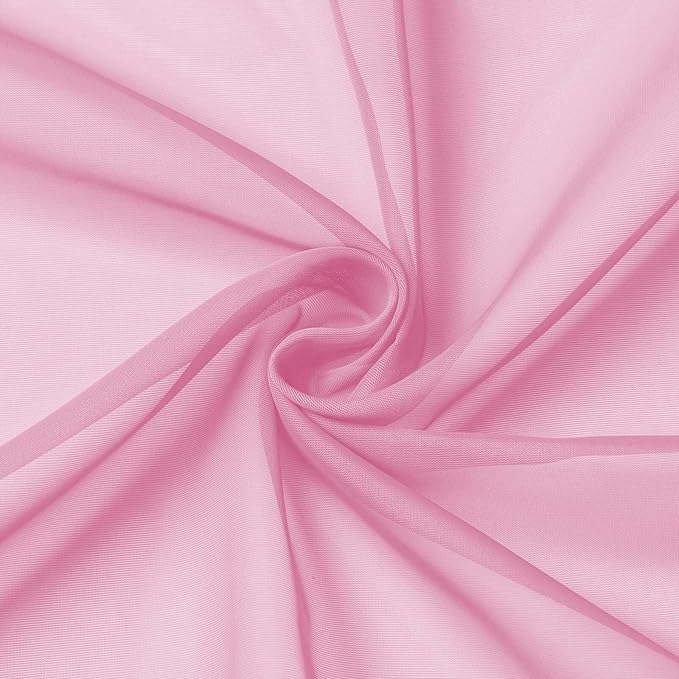 Pink Kitchen Curtains 30 Inch Length Tier 2 PCS, Solid Soft Airy Half Curtains - Image 9
