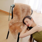 linmopm Faux Fur Rug Sheepskin Shag Fluffy Fuzzy Beige 2x3 ft Small Rugs - Image 4