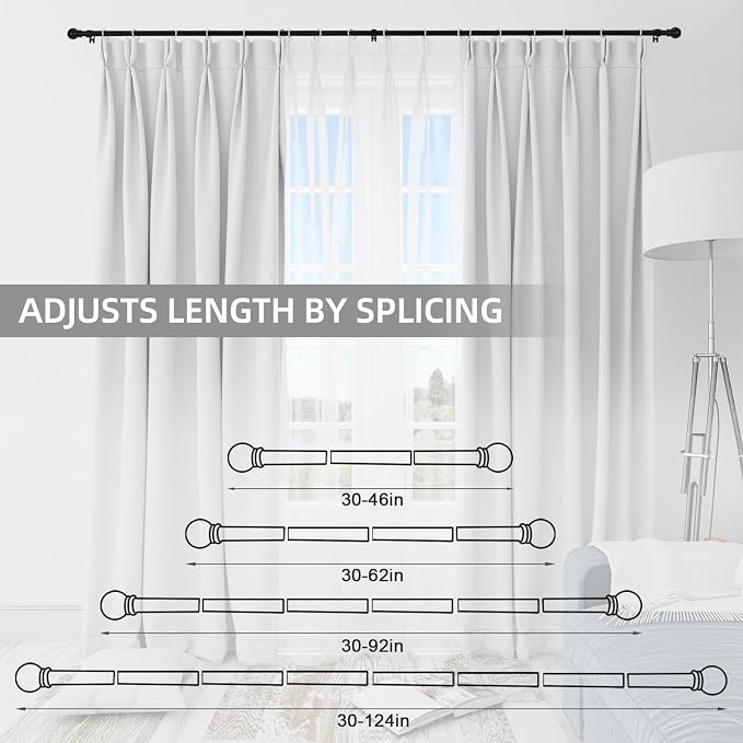 Thestoa 5/8" Diameter Splicing Curtain Rods 2 pack - Image 5