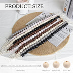 Hion 2 Pcs Boho Curtain Tiebacks, Wood Beads Curtain Holdbacks, Outdoor - Image 2