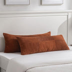 Fancy Homi Set of 2 Rust Boho Long Lumbar Body Decorative Throw Pillow Cover by Fancy+Homi