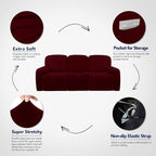 PureFit Super Stretch 3 Seats Recliner Chair Sofa Couch Cover - Image 3