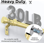 VOIIY Gold Curtain Rods for Windows 18 to 42 Inch, Size:18-42 Inch - Image 3