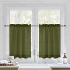 DWCN Olive Green Sheer Curtains - Image 2
