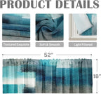 Emvency 4 Pack Valances Window Treatments, Turquoise Abstract Modern Art - Image 3