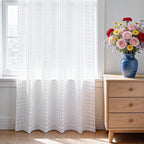 SpaceDresser Check Sheer Curtains 72 Inches Long - Image 3