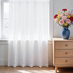 SpaceDresser Check Sheer Curtains 45 Inches Long - Image 3