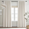 Topfinel 102 Inches Long Custom Blackout Linen Curtains, Soundproofing Pinch by Topfinel