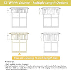 Valances for Windows, Light Filtering Faux Linen Textured Small Short Valance - Image 2