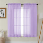 Gwine Lilac Sheer Curtains 63 Inch Length by Gwine