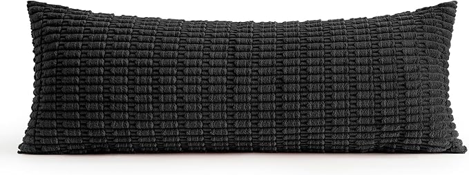 MIULEE Pack of 1 Black Long Body Lumbar Decorative Throw Pillow Cover 14x36 Inch - Image 6