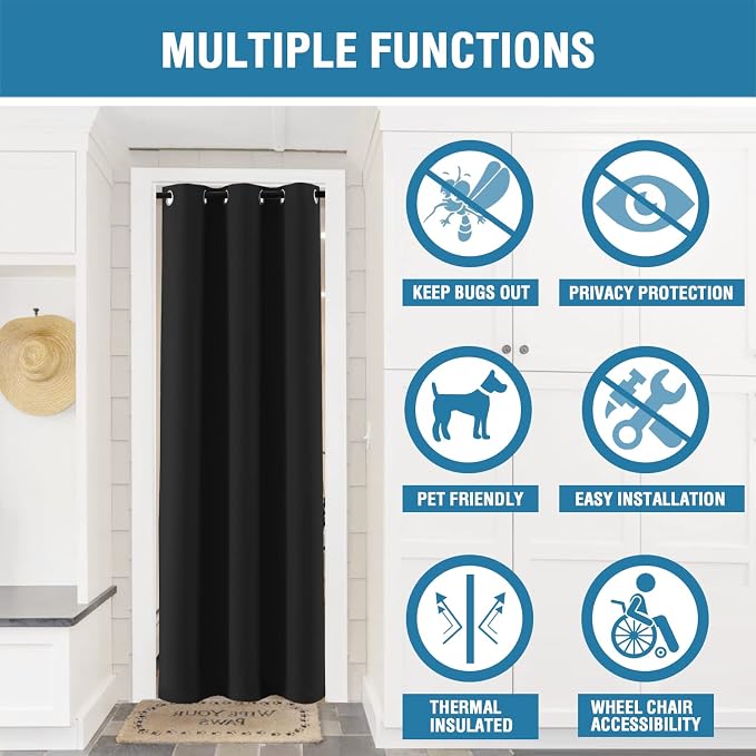 H.VERSAILTEX Doorway Curtain Blackout Closet Door Curtain Room Divider Window - Image 4