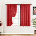 HOMEIDEAS Christmas Non-See-Through Red Privacy Sheer Curtains, 52 X 54 Inches by HOMEIDEAS