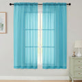 Sheer Curtains 63 Inch Length 2 Panels Set by WelvetBLK