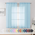 Aiyufeng 2 Pack: Basic Sky Blue Sheer Curtain Drapes 63 Inch Length 2 Panels by Aiyufeng