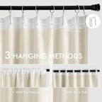 MIULEE Beige White Back Tab Blackout Curtains 63 Inch Length 2 Panels Set - Image 3