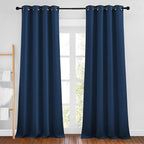 NICETOWN Moroccan Blue Room Darkening Curtains 90 inch Length by NICETOWN