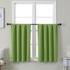 Simplebrand Ava Lime Short 36 Inches Blackout Curtain 2 Panels Set, Half Window by Simplebrand