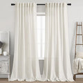 Nanspring Cream Linen Curtains 93 Inches Long 2 Panels Back Tab Rod Pocket by Nanspring