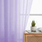 Simplebrand Lavender Sheer Curtains 72 Inches Long 2 Panels - Image 2