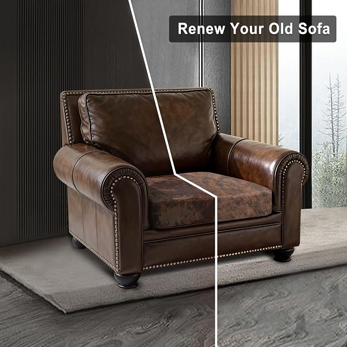 Leather Look Couch Cushion Covers Sofa Seat Slipcovers Sets Couches Furniture - Image 7