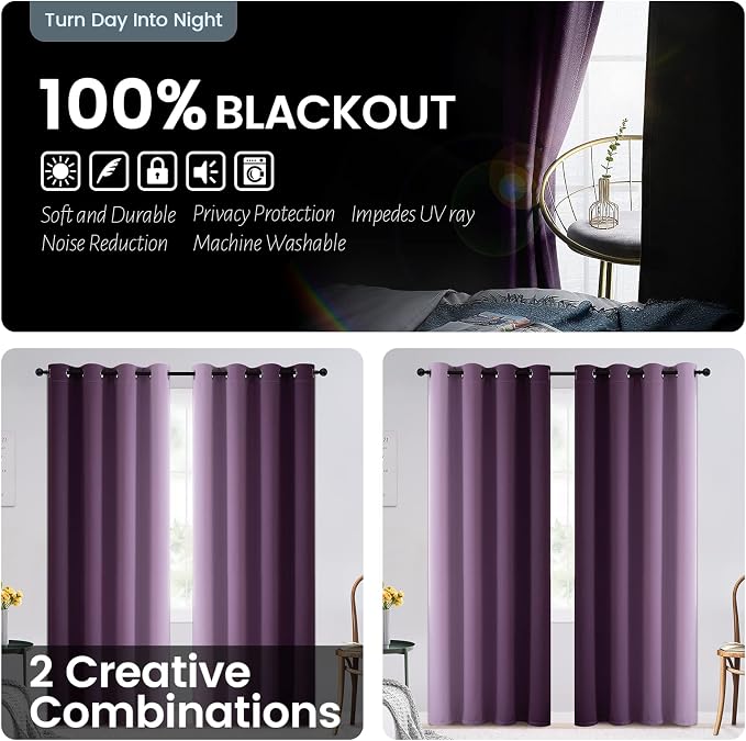 SimpleHome Blackout Curtains Ombre - Image 2