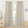 RYB HOME Semi Sheer Curtains 120 inches Long, Light Filtering Half Privacy by RYBHOME