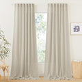 RYB HOME Semi Sheer Curtains 102 inches Long, Back Tab Light Filtering Half by RYBHOME