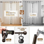 KAMANINA 1 Inch Extra Long Curtain Rod 140 to 195 Inches Bronze Heavy Duty - Image 7