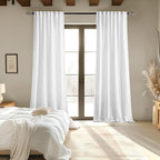 MIULEE White Linen Curtains 105 Inch Long 2 Panels - Image 6