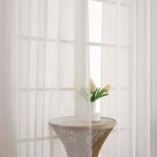 Chyhomenyc Extra Long Ivory Sheer Curtains 120 Inches Long 2 Panels, Light - Image 6