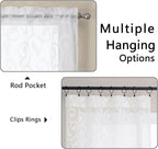OWENIE Furman Sheer White Curtains 84 inches Long - Image 4