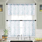 MRTREES Sheer Christmas Curtain Valance, Leaves Embroidered Small Valances - Image 6